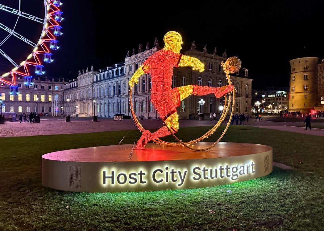 Stuttgart - Soccer Player Light Sculpture