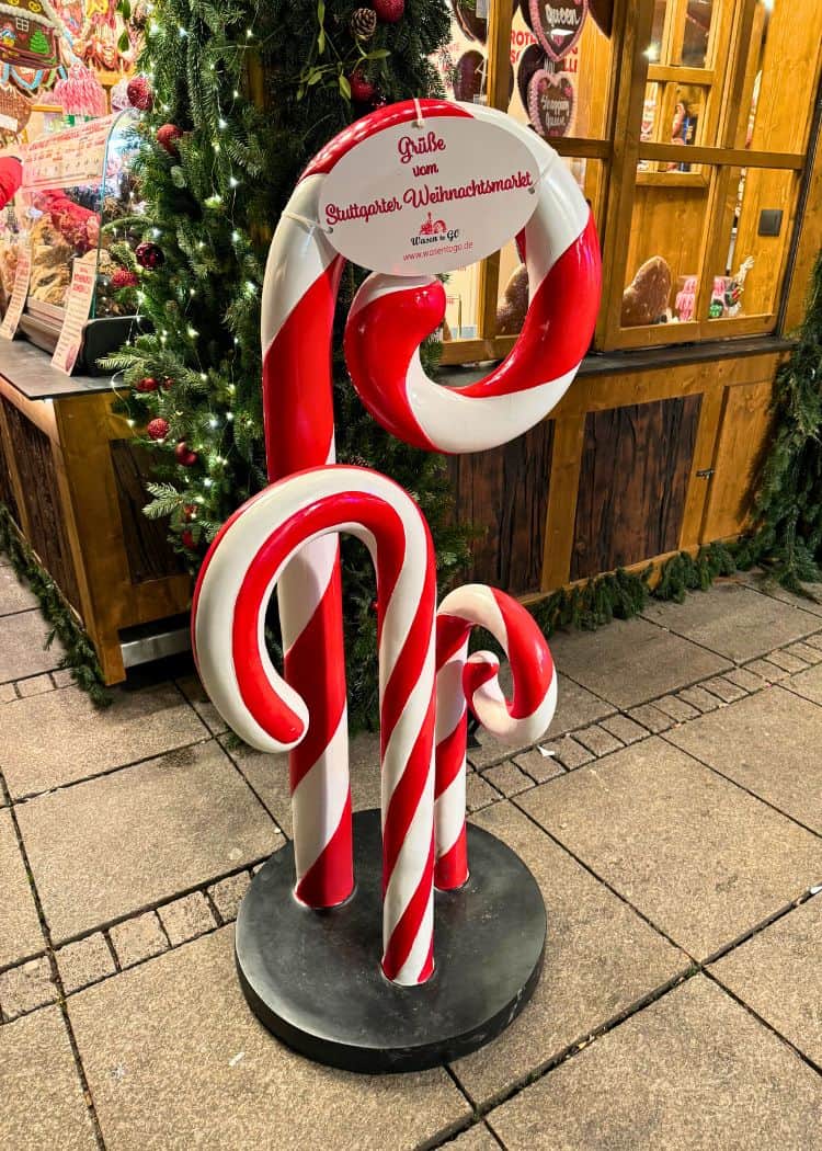 Stuttgart Christmas Market - Candy cane Welcome Sign