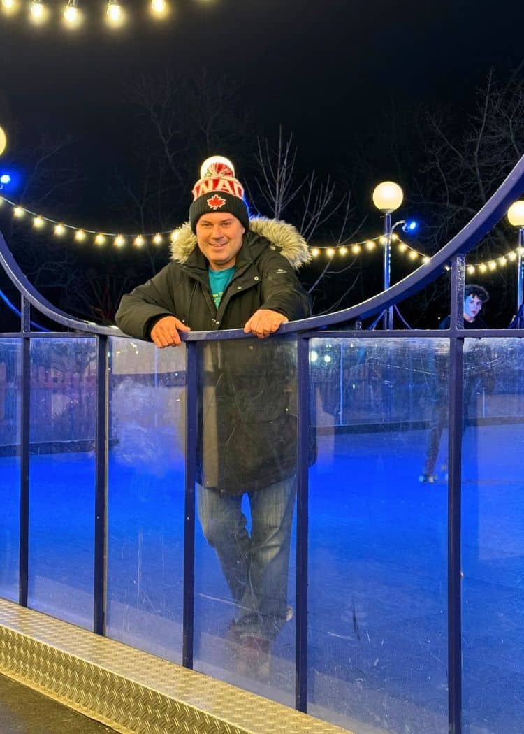 Stuttgart Christmas Market - John at the roller rink
