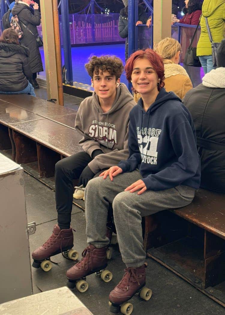 Stuttgart Christmas Market - Kids at roller rink