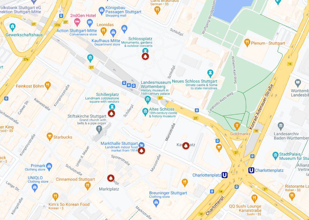 Stuttgart Christmas Market - Map