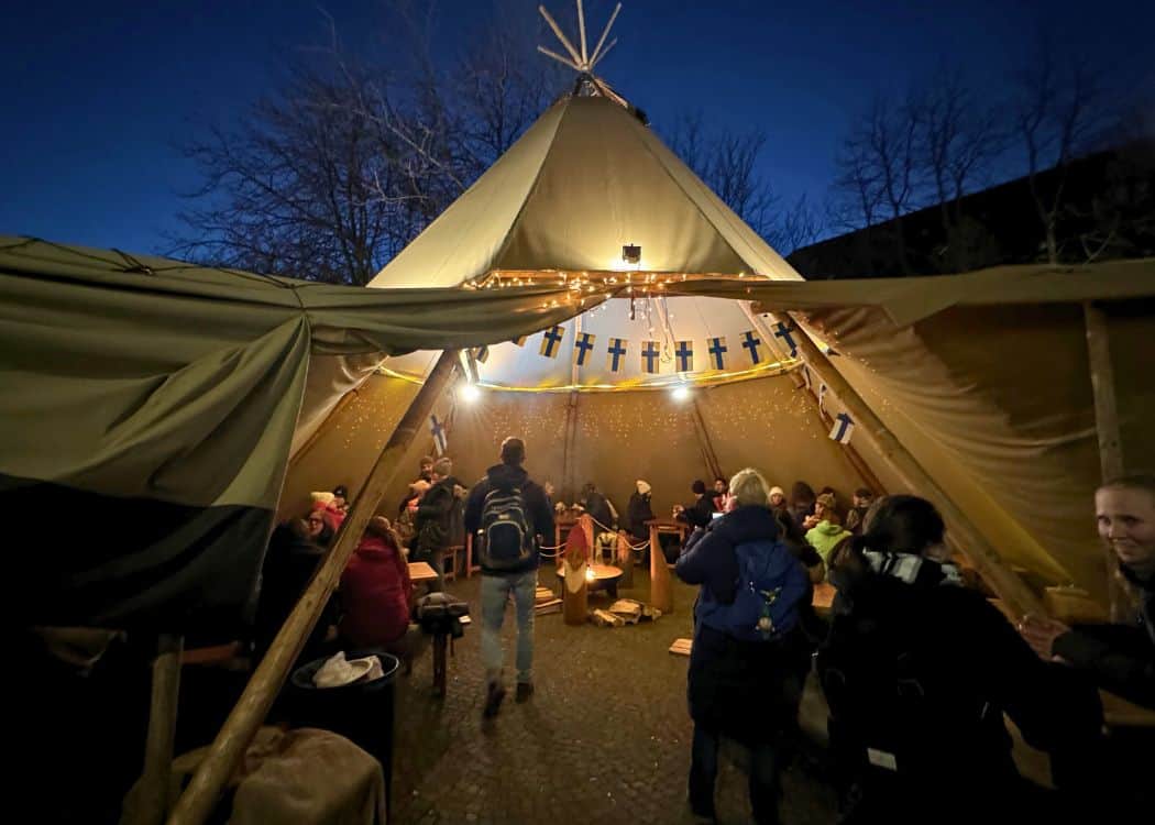 Stuttgart Christmas Market - Tipi in the Karlsplatz market