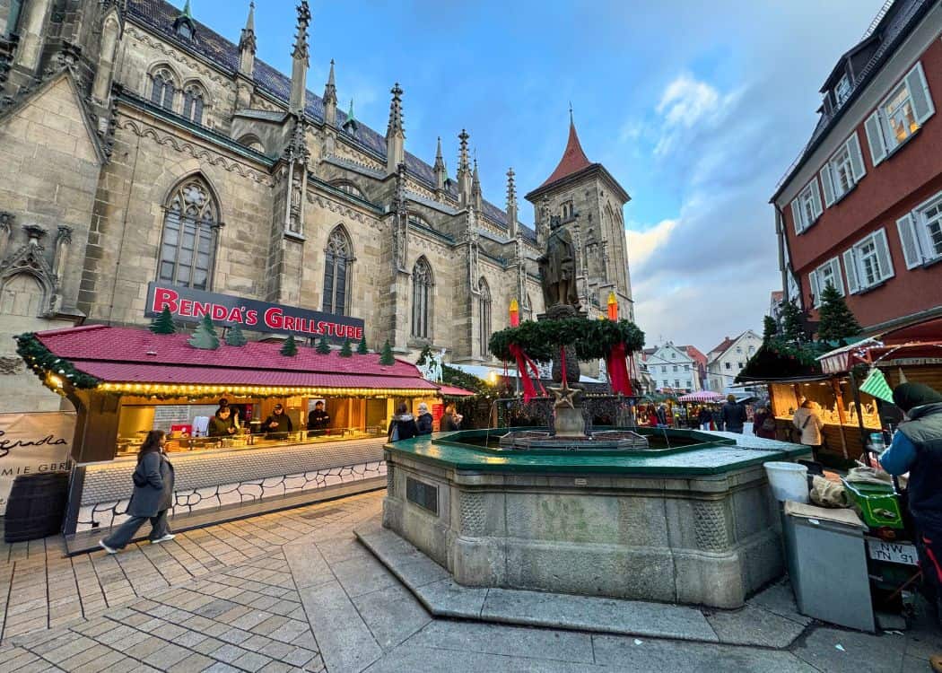 Reutlingen Christmas Market - Fountain by the Marienkirche