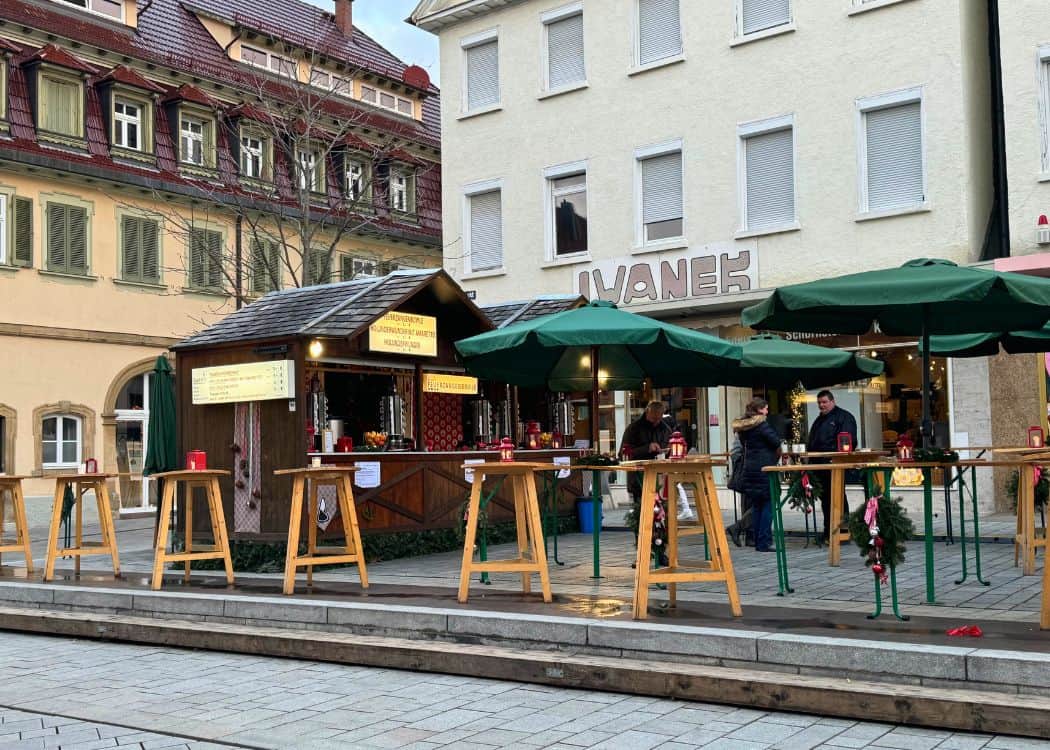 Reutlingen Christmas Market - Glühwein stand on the roadway
