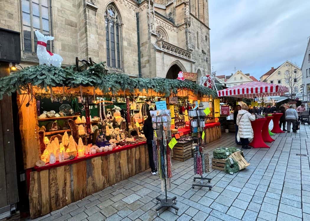 Reutlingen Christmas Market - Hand made items in stalls by the Marienkirch