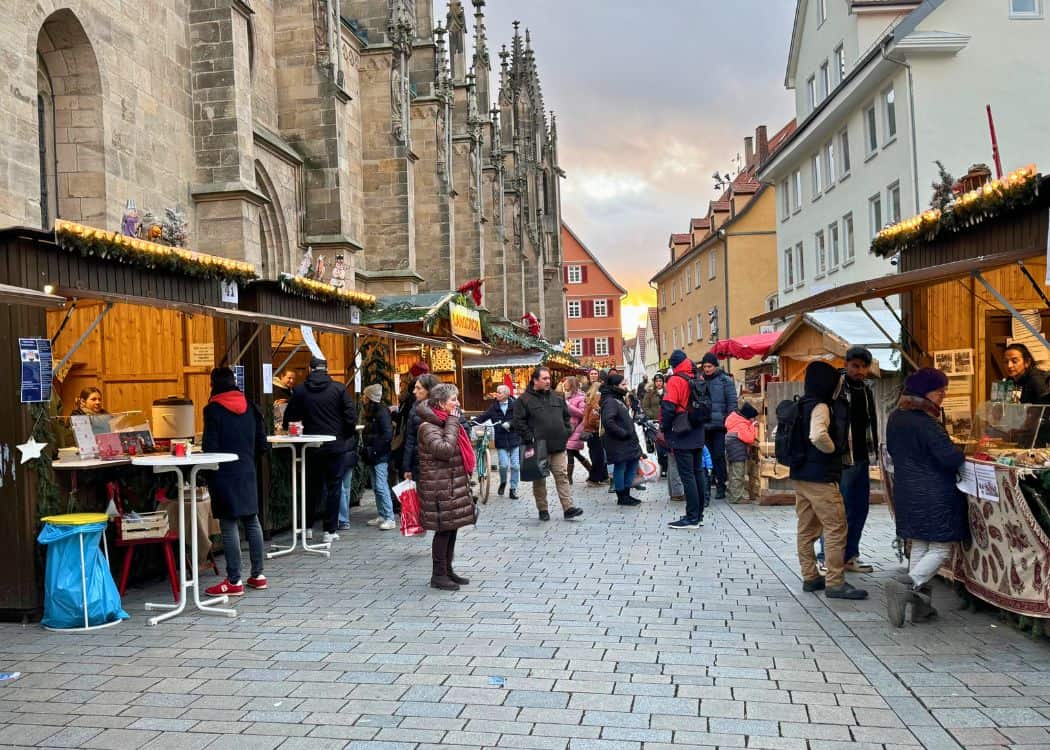 Reutlingen Christmas Market - Market stalls by the Marienkirche