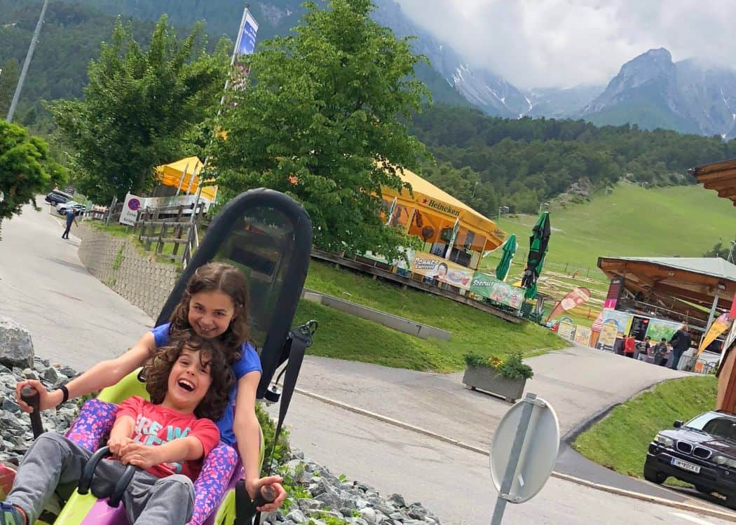 Imst Alpine Coaster - Kids near the Umbrella Bar