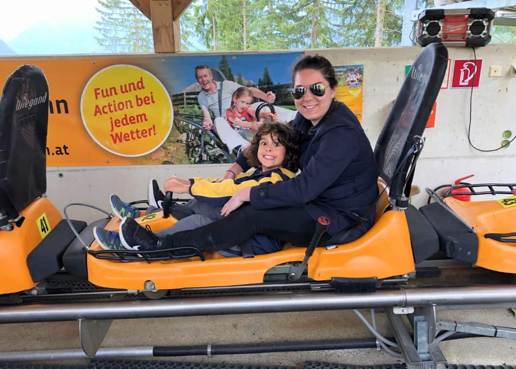 Imst Alpine Coaster - Our oldest and youngest on the mountain coaster