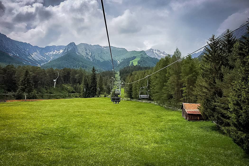 Ski lift ride to top of mountain for Alpine Coaster ride