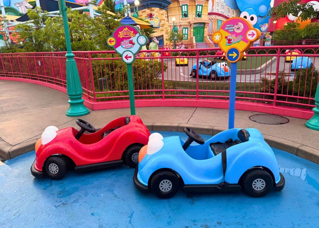 Cars on a kiddie ride in Universal Studios Japan