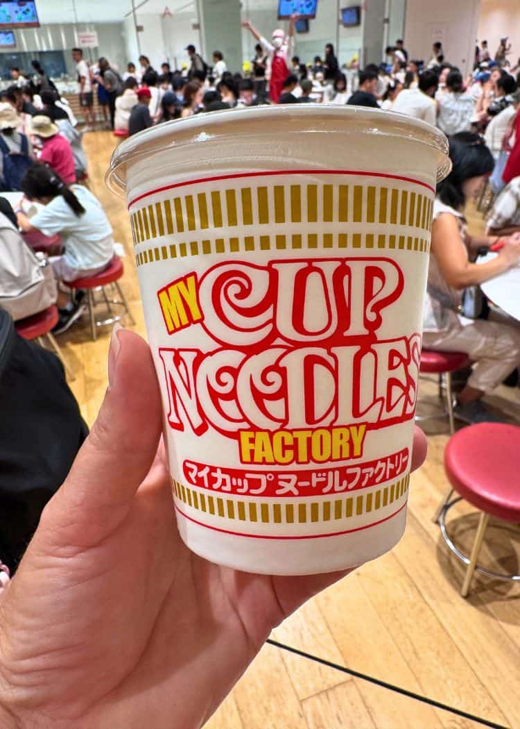 Yokohama - Holding up my cup at the Cup Noodles Museum