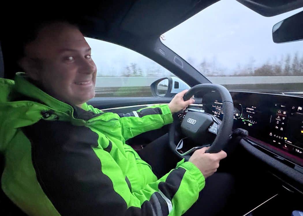 Germany - John driving on the autobahn